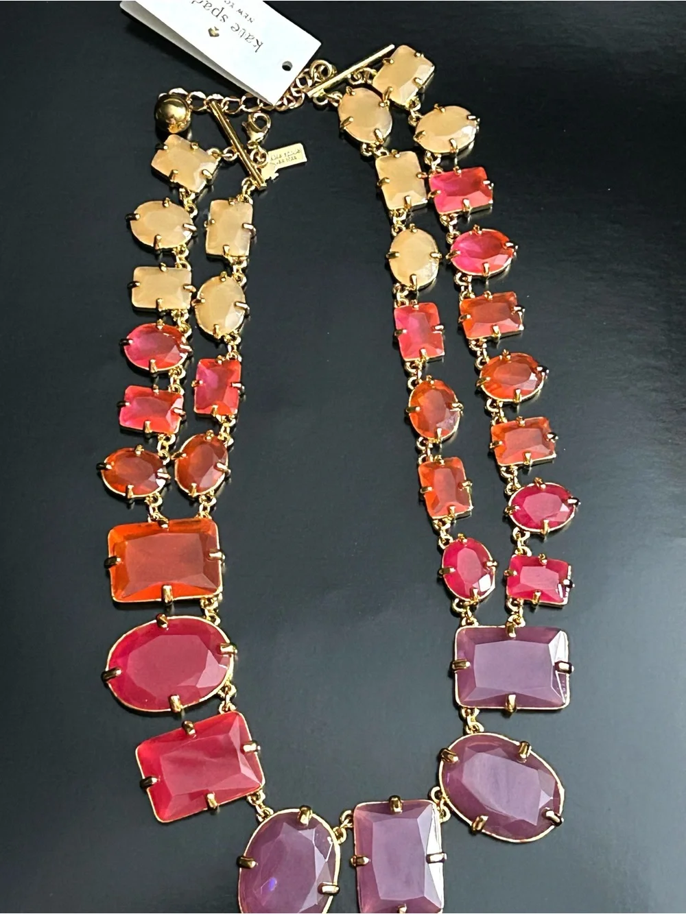 NWT Kate Spade COATED CONFETTI Statement/ Collar Necklace-Multi-color Gemstones